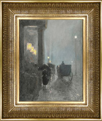 Childe Hassam painting and frame