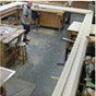 Construction of the replica frame showing the 12' x 21' frame in the restauration studio