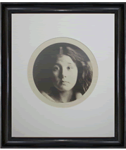 Julia Margaret Cameron's headshot of Kate Keown and frame
