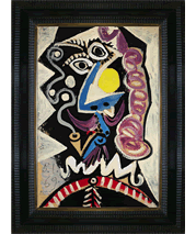Picasso's Tete d'Homme painting and frame