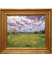 Van Gogh's Under a Stormy Sky painting and frame